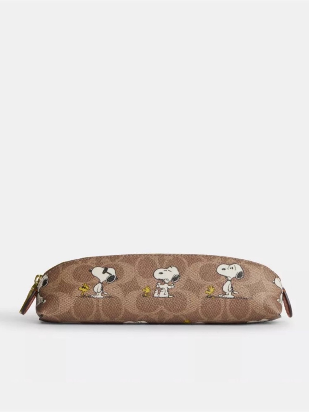 NWT Coach x Peanuts Pencil Case In Signature Canvas w/ Snoopy Print